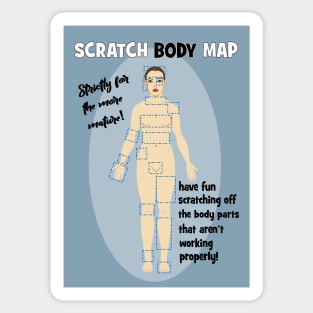 Scratch body map for the more mature! Sticker